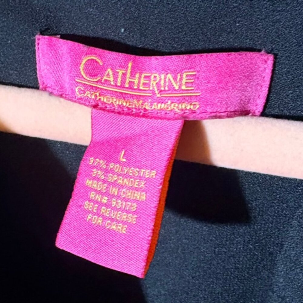 Catherine Malandrino Shirt Dress Black Button Front Collared Womens L - Picture 3 of 11